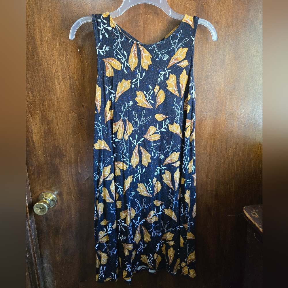 Maurices Black and Gold Floral Midi Dress
